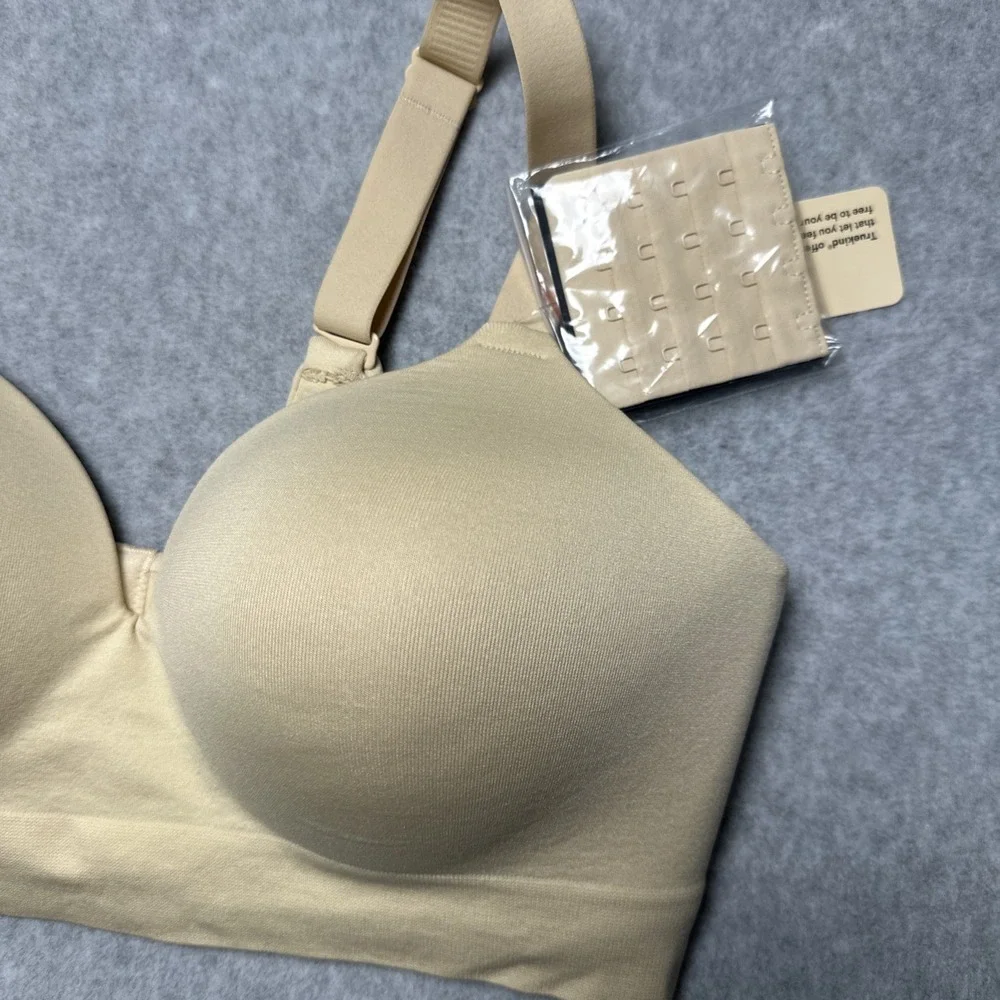 Truekind Bra‎ Nude Cream Tan Supportive Comfort Wireless Shaping Molded XL NWT